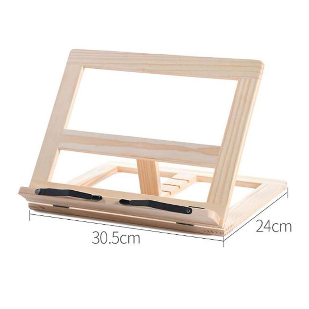 Holz Kochbuchständer Buchstützen Set Stilvolle Lesehilfe für Küche & Büro | Verstellbare Neigung Seitenhalter & Rezepthalter | Buchstütze & Leseständer für Kochbücher Notizen | Beige 30.5 * 23