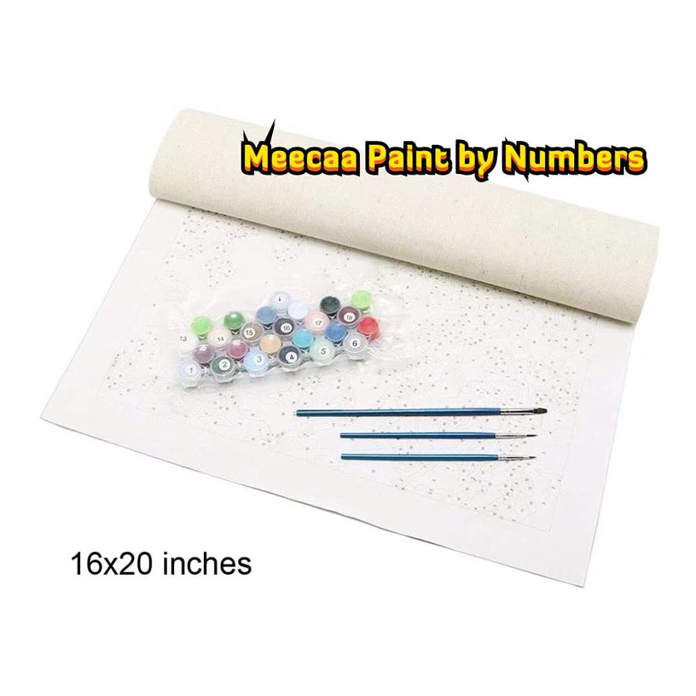 Kreative Entfaltung Meecaa Malen nach Zahlen Fisch & Lotus Kit für Erwachsene - DIY Malsets für entspannende Stunden - Ölgemälde 40.6x50.8cm