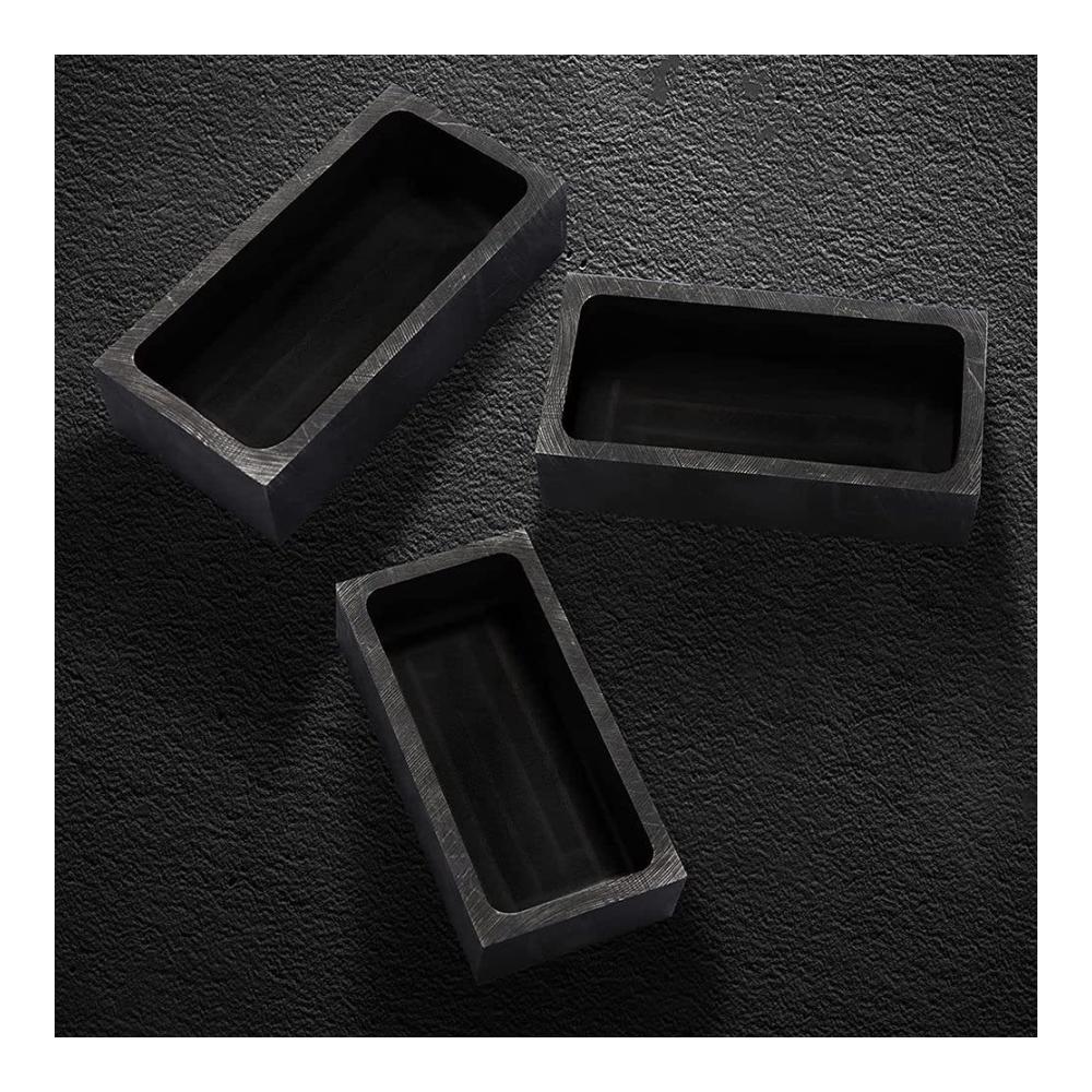 Hochwertige Gussformen & Zubehör Set mit 6 Graphitbarren-Formen ideal zum Schmelzen Gießen und Raffinieren von Gold Silber und anderen Metallen 1 KG Kapazität
