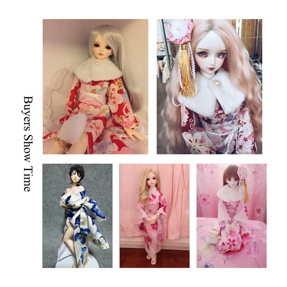Exquisites 1/3 1/4 1/6 BJD Kleidungsset - Blauer Kimono mit bezauberndem Pflaumenblütendruck (Farbe 1/4 BJD Kleidung) - Sammeln Sie stilv