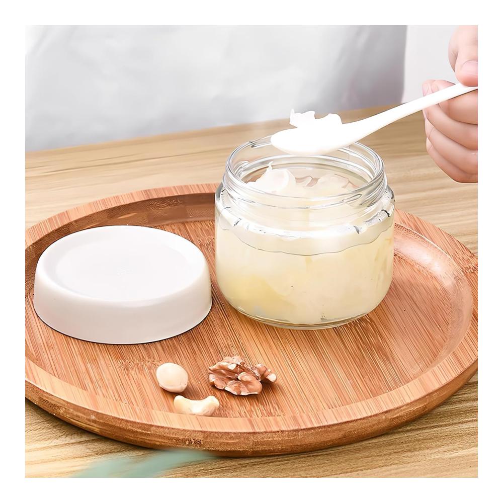 Einmachgläser - HENGBIRD 2er Set 300ml Overnight Oats Glasbehälter mit Luftdichtem Deckel | Vorratsdosen für Frühstück | Klein & Rund | Perfekt für Frische & Lagerung von Lebensmitteln