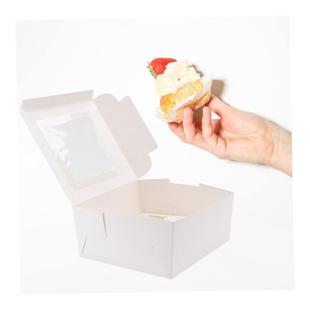 Hochwertige 10-teilige Kraftpapier-Tortenschachtel-Geschenkverpackungsboxen für Geburtstage Hochzeiten und Weihnachten - Perfekte Aufbewahrungslösung für Kuchen und Leckereien - Inklusive Packtaschen