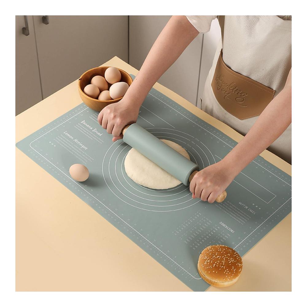 Silikon-Backmatte 24 x 16 Zoll - Extra dicke Antihaft-Blechmatte mit Messung - Backunterlagen in Lebensmittelqualität - Wiederverwendbare Teig-Rollmatte - Kochen und Backen