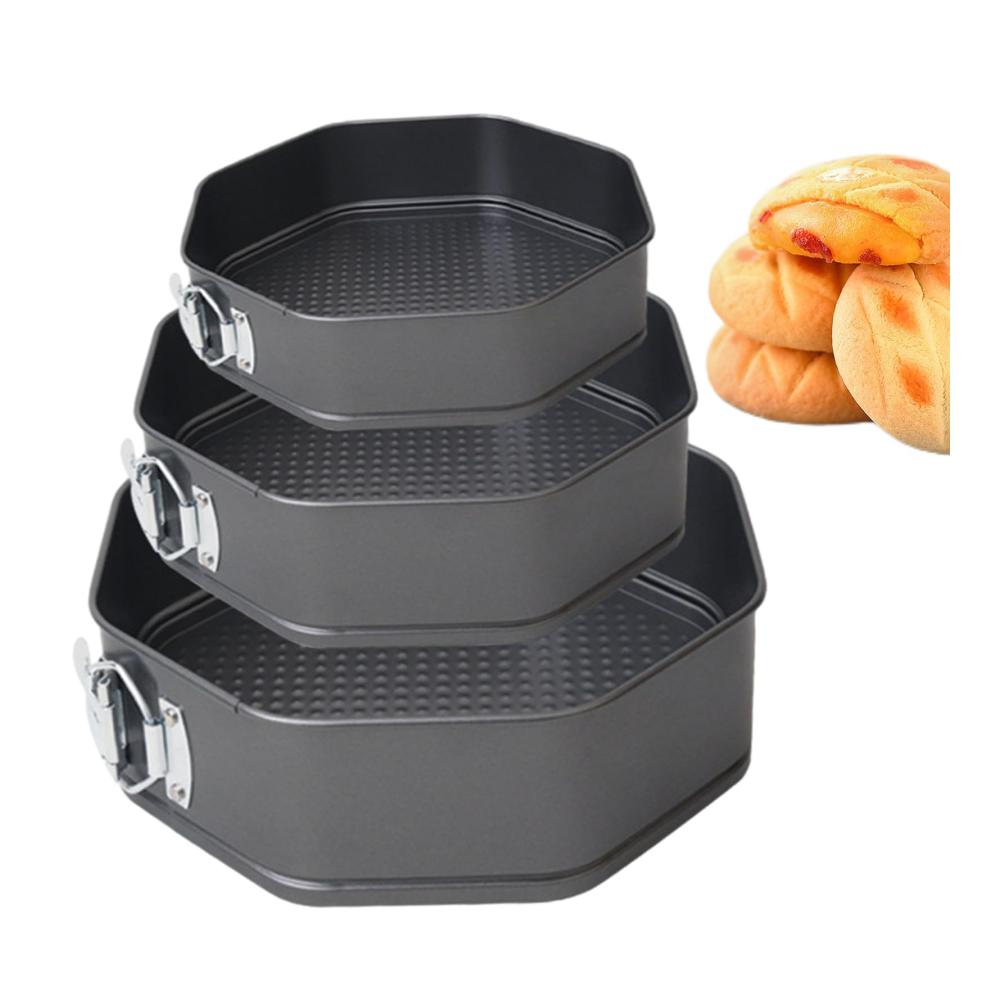 Entdecken Sie das Ultimative Backformset 3-teiliges Antihaft-Karbonschalen-Set für Kuchen Käsekuchen und mehr | Auslaufsicheres Design | Perfektes Backzubehör für Geburtstage und mehr