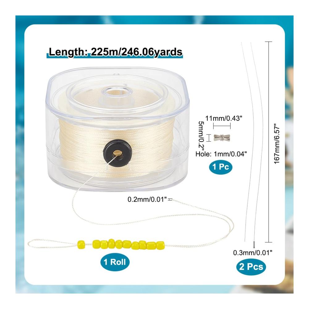 Entfesseln Sie Ihre Kreativität mit PH PandaHall 225m 0.2mm Schnüre & Fäden Perfekte Schnur für Armband Perlengarn Rocailles Nähschnur! Inklusive Zuleitungsdraht und Organisationsetui für Ledernähte. Ideal für die Herstellung von Perlenschmuck und Armbändern. Erwecken Sie Ihre Designs zum Leben
