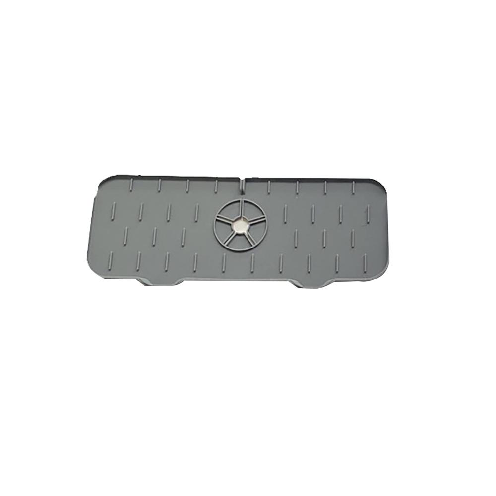 Silikon Spritzschutzmatte für Waschbecken - Saugfähiges Abtropfmatte Pad für Küchenarmaturen - Wasserhahn Absorbierende Silikon Matte in Grau - Küchenschutz für sauberes Arbeiten - Spülbecken