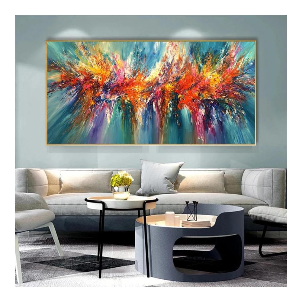 Entdecken Sie mit Leinwanddrucken kreative Lackierungen Farbenfrohe Muster abstrakte Bilder für Wohnzimmerdekoration 80x160cm rahmenlos - Ideale Wandkunst für Ihr Zuhause