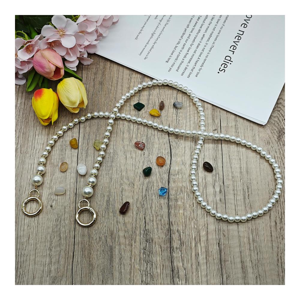 Handgefertigte Eleganz HAOBIN Taschengriffe & Kettenriemen Set mit Perlen für stilvolle DIY-Taschenherstellung. Exquisite Perlenketten ersetzen oder dekorieren Brieftaschen und Handtaschen. 100 cm lang