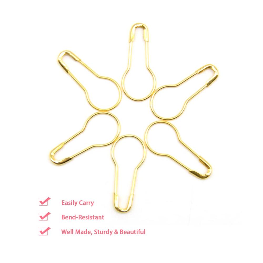 1000 Stück Sicherheitsnadeln Metallkürbisnadel 22mm Birnenförmige Snadeln Calabash Pin für Maschenmarkierer Stricken Nähzubehör(Gold/HL) – Premium-Qualität für präzises Handwerk und DIY-Projekte sicherer Halt für Strick- und Näharbeiten unverzichtbares Zub