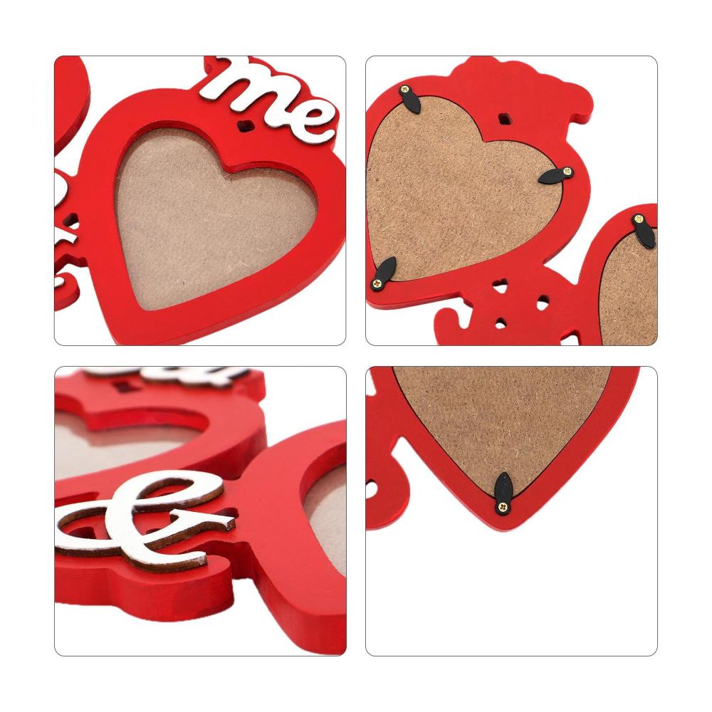 Eleganter Bilderrahmen aus Holz für romantische Erinnerungen | Perfektes Valentinstagsgeschenk | Minimalistischer Herz-Fotorahmen für Eingangshalle Nachttisch und Arbeitszimmer | Fotografie-Re
