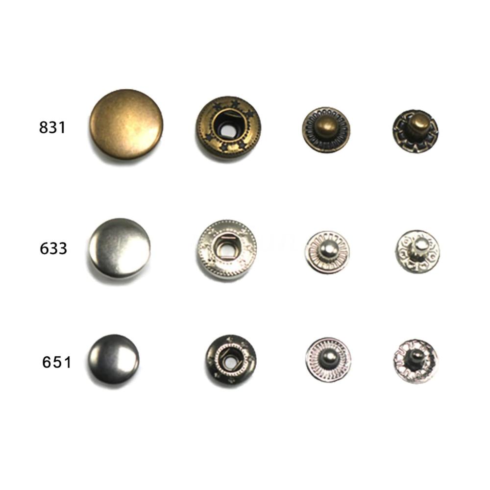 Hochwertige Schnappmatrizen-Nietpresse | Silberner Edelstahl | 4-teiliges Druckknopf-Ersatzkit für 651 633 831 | 7x5x3 mm | Robust und langlebig