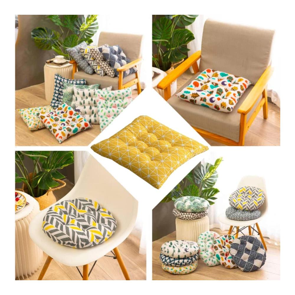 4er-Set Gartenstuhlkissen – Extra dickes rutschfestes Sitzkissen – Atmungsaktive Stuhlkissen für Esszimmer Küche Büro – Quadratisch 40 x 40 cm – Hochwertige Sitzpolster für mehr Komfort