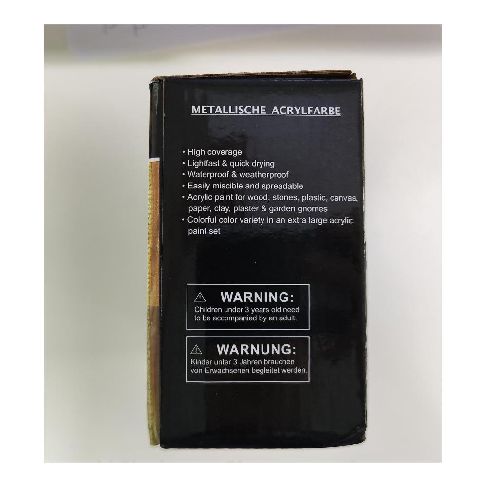 Entdecken Sie die Brillanz der Gifort Metallische Acrylfarben! 12 schillernde Farben (60 ml) mit 3 hochwertigen Pinseln - Ideal für Felsmalereien Leinwand Holz und Keramik. Hochpigmentiert und ungiftig perfekt für Künstler und Anfänger. Verleihen Sie Ihren Kunstwerken einen metallischen Glanz