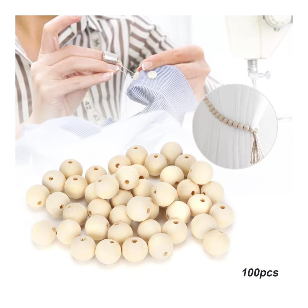 Perlenweben-Zubehör 100 Stück 25 mm Holzperlen – Runde Dekoration für Schmuckherstellung und DIY Crafting – Ideales Set für kreative Projekte