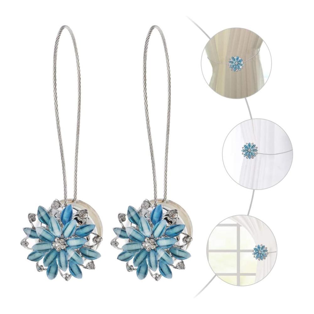 Exquisite Kristallblume Magnetische Vorhang-Raffhalter für glanzvolle Akzente - Perfekt für Hochzeit Balkon & Zuhause - Dekoratives Raffhalter Seil