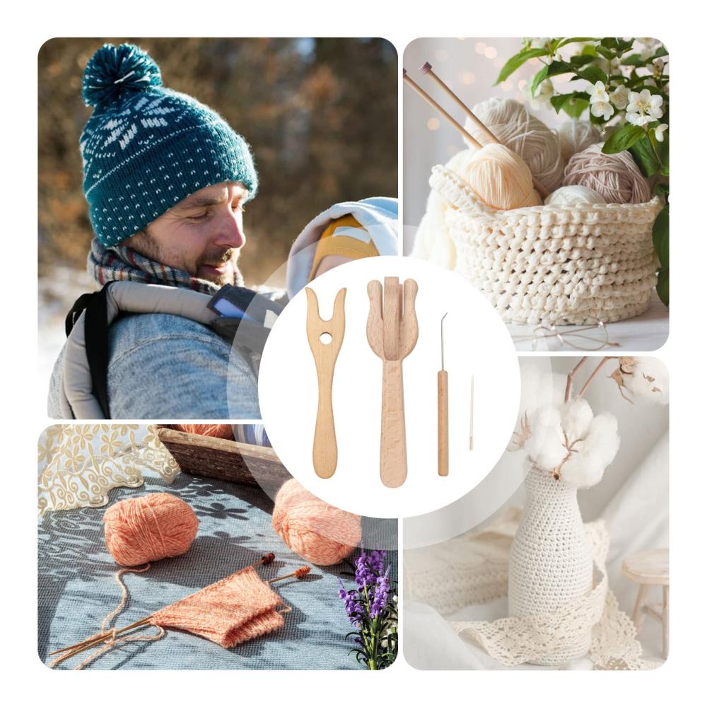 Entdecken Sie das YWNYT 8-teilige Schmuckherstellungs-Set Holzgabeln für Armbänder Halsketten und mehr! Tragbare Strickgabeln für DIY-Webprojekte Basteln und Schnurherstellung