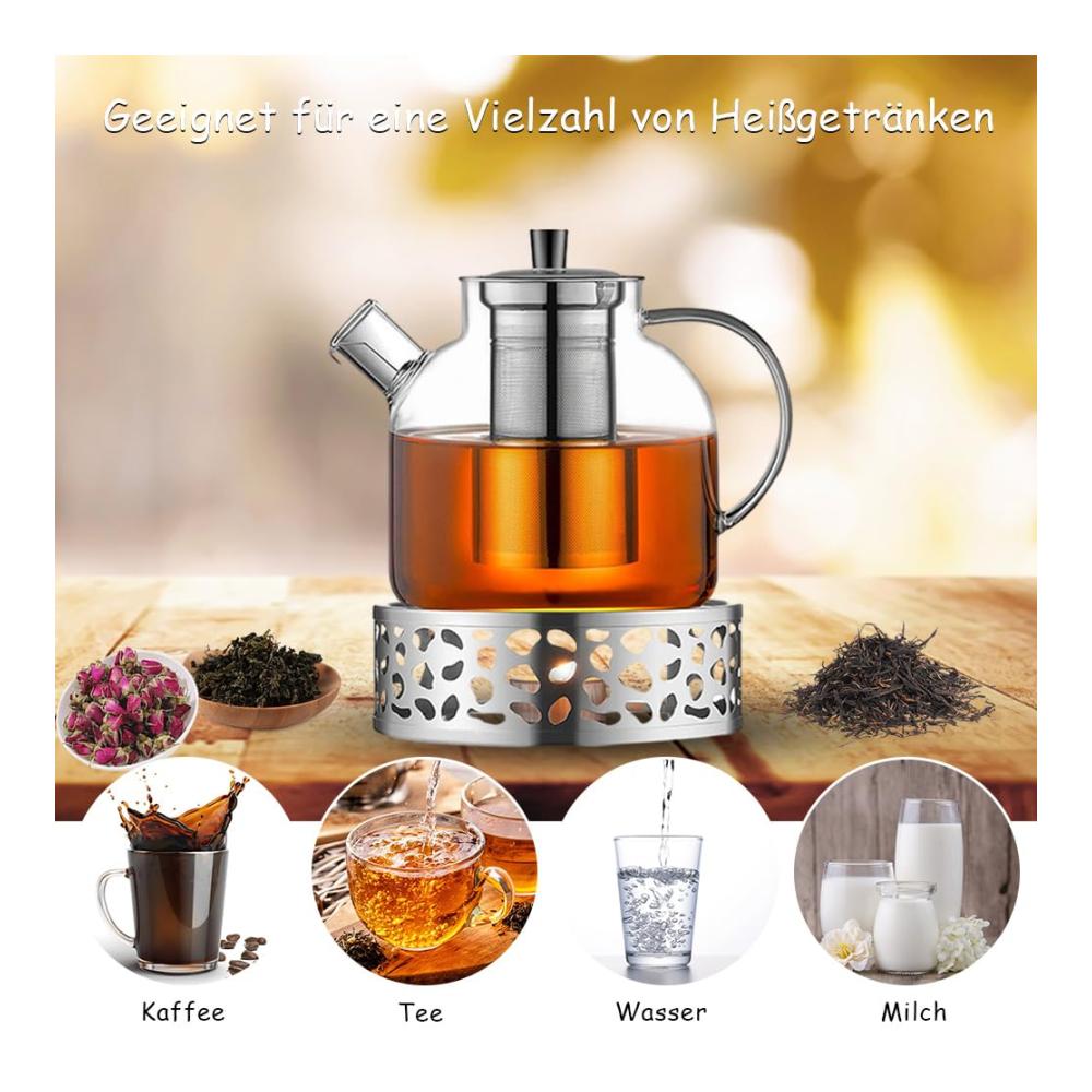 Entdecken Sie den Luxus des Teegenusses Edelstahl Stövchen für Tee & Kaffee - Tee & Kaffeewärmer mit Stil - Perfektes Zubehör für Teekannen und heiße Getr