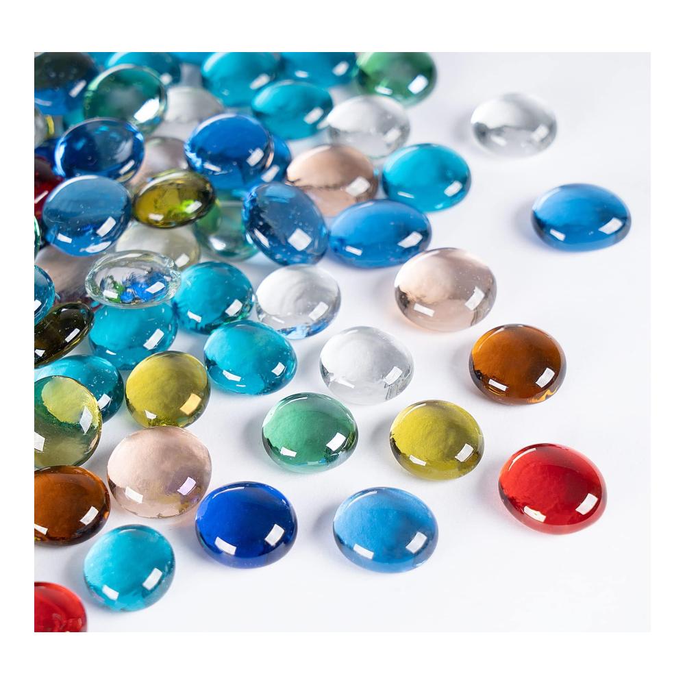 Attraktive Glasnuggets Bunt 900g - Premium Granulate für kreative Dekoideen - Muggelsteine Spielsteine & Mosaiksteine inklusive - Ideal zum Basteln und Verschönern
