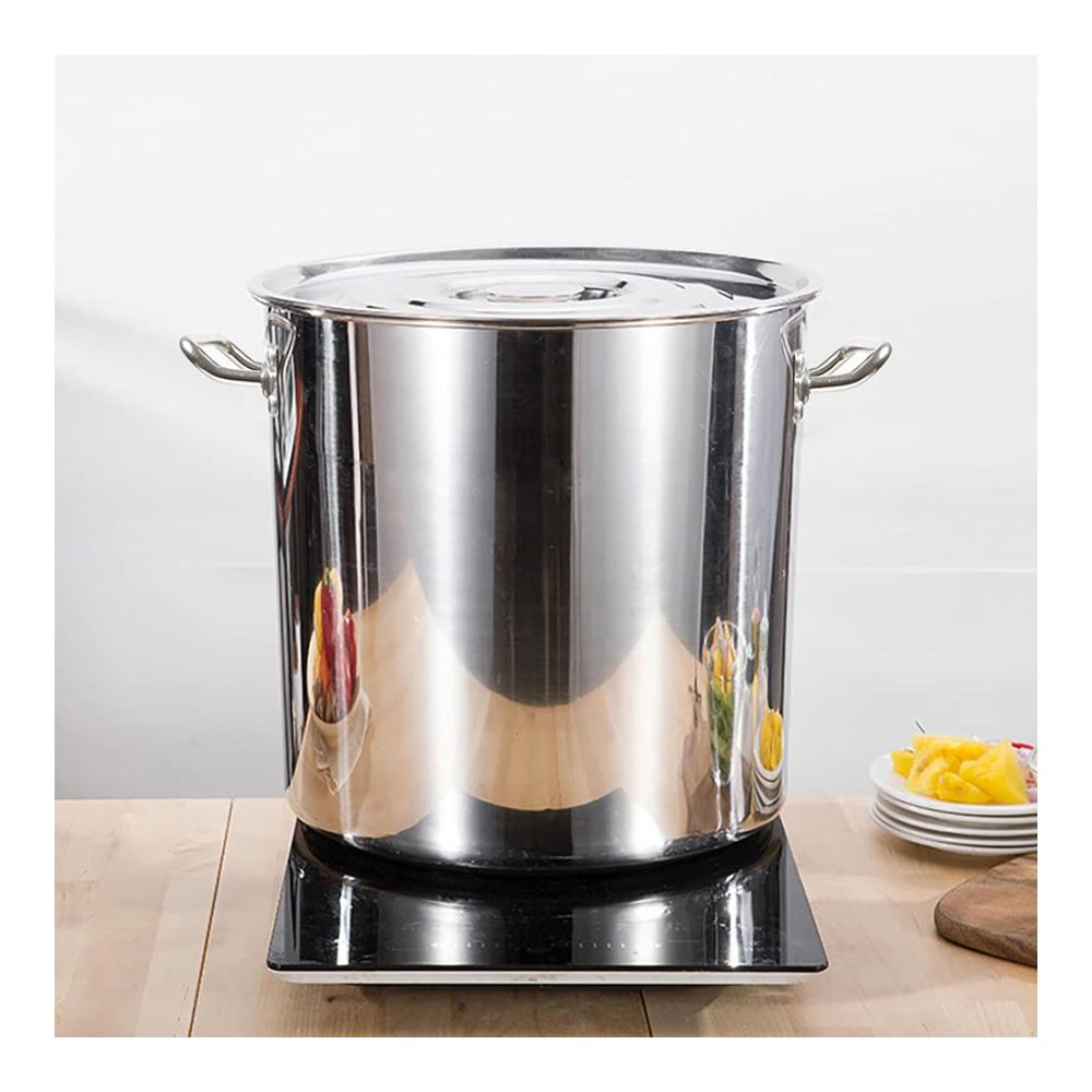 Hochwertiger 50L Suppentopf aus Edelstahl für Gastronomie & Großküchen | Ideal für Öl Suppen Saucen & Nudeln | Robuster Kochtopf 40 x 40 cm
