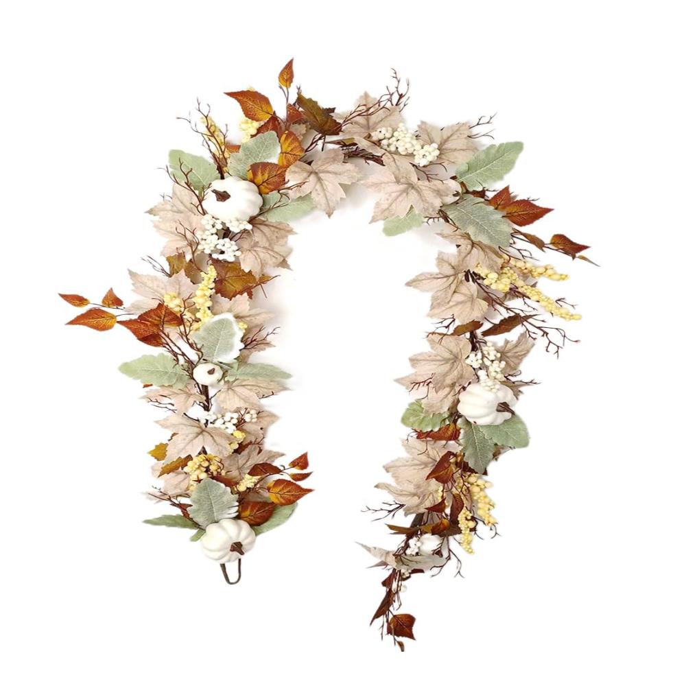 Herbstzauber 172 cm Künstliche Ahornblatt-Girlande - Perfekte Deko für Zuhause Hochzeit Halloween & mehr! Echte Herbststimmung mit Kürbisakzenten & festlichen Details. Hängende Rebe für stilvolle Feiern. Ideale Urlaubs- & Erntedankfest-Dekoration