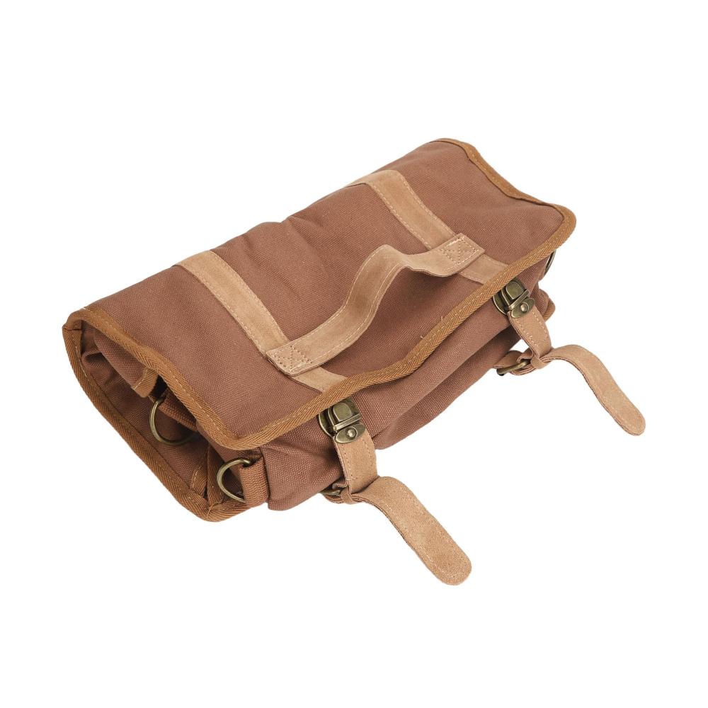 Cocktail-Sets und Barzubehör Große Canvas-Barkeeper-Werkzeugtasche für unterwegs – Tragbare Tasche mit verstellbarem Schultergurt für Cocktails Camping und Partys (Braun