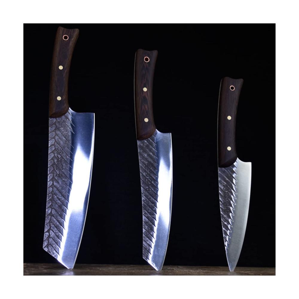 Hochwertiges 8-teiliges Küchenmesserset aus geschmiedetem Stahl - Perfekt für präzises Schneiden und Zubereiten von Fleisch Gemüse und Fisch. Inklusive Kochmesser Hackmesser Santoku Utility Boning Nakiri Kiritsuke und Sashimi Messer. Handgefertigte Präzision für anspruchsvolle Köche