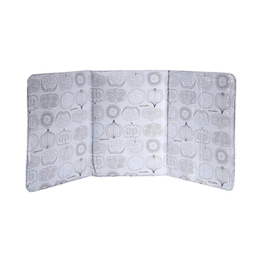 Faltbarer Spritzschutz für die Küche - Effektiver Küchenschutz gegen Ölspritzer - Klappbarer Herd Spritzschutz mit Blumenmuster - Ideal für Gasherde - 39x84cm