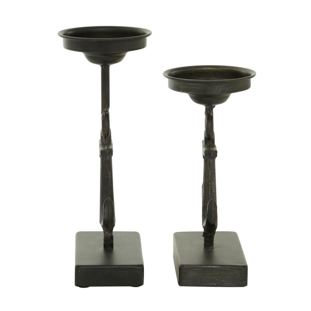 Eleganter Kerzenständer Schwarzes Metall 2er-Set Kandelaber - Stilvolle Kerzenhalterhalterung für Zuhause - Dekorieren Sie mit diesem exquisiten Paar Kerzenhalter - Hervorragende Qualität und zeitloses Design für eine gemütliche Atmosphäre