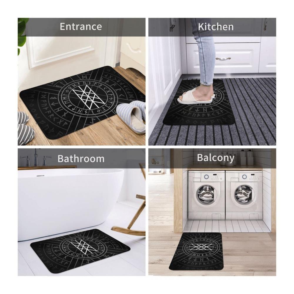 Erweitere deinen Stil mit der Premium 3D Wikinger-Symbol Fußmatte Indoor & Outdoor Anti-Rutsch Maschinenwaschbar. Perfekt für stark frequentierte Eingangsbereiche begrüße Gäste stilvoll! Einzigartiger Web of Wyrd-Teppich 40x60cm