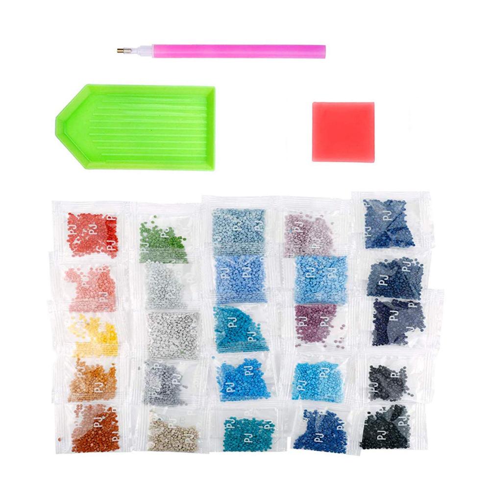 DIY Diamond Painting Zubehör Weihnachtsmann & Elch Set | 5D Diamant Malerei Bilder Kit mit Crystal Rhinestone | Dekoration für Wand & Zuhause | 30x40cm