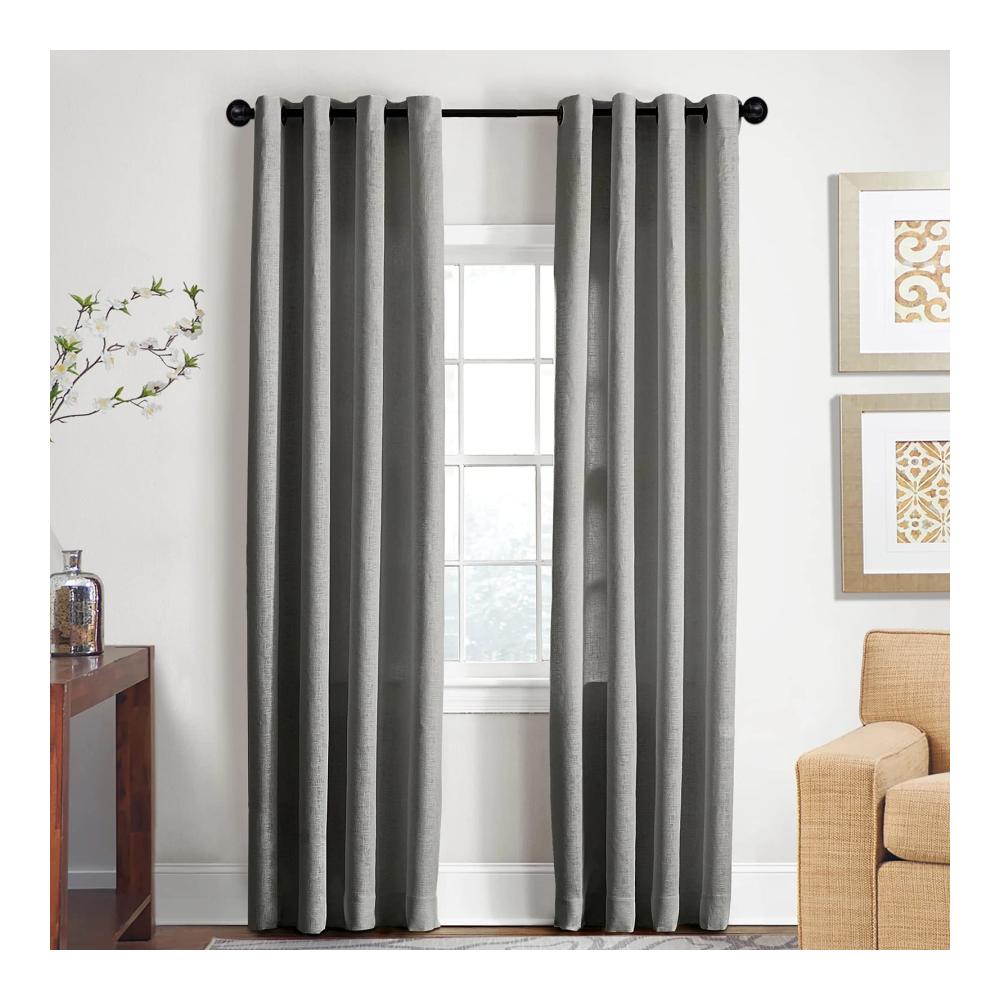 Industrie Vorhangstange Einzelstück Ausziehbare Metall Gardinenstange für Ösenvorhänge & Raumteiler - Verstellbare Fensterstange 80 cm - 218 cm - Stilvolle Lösung für industriellen Wohnraum