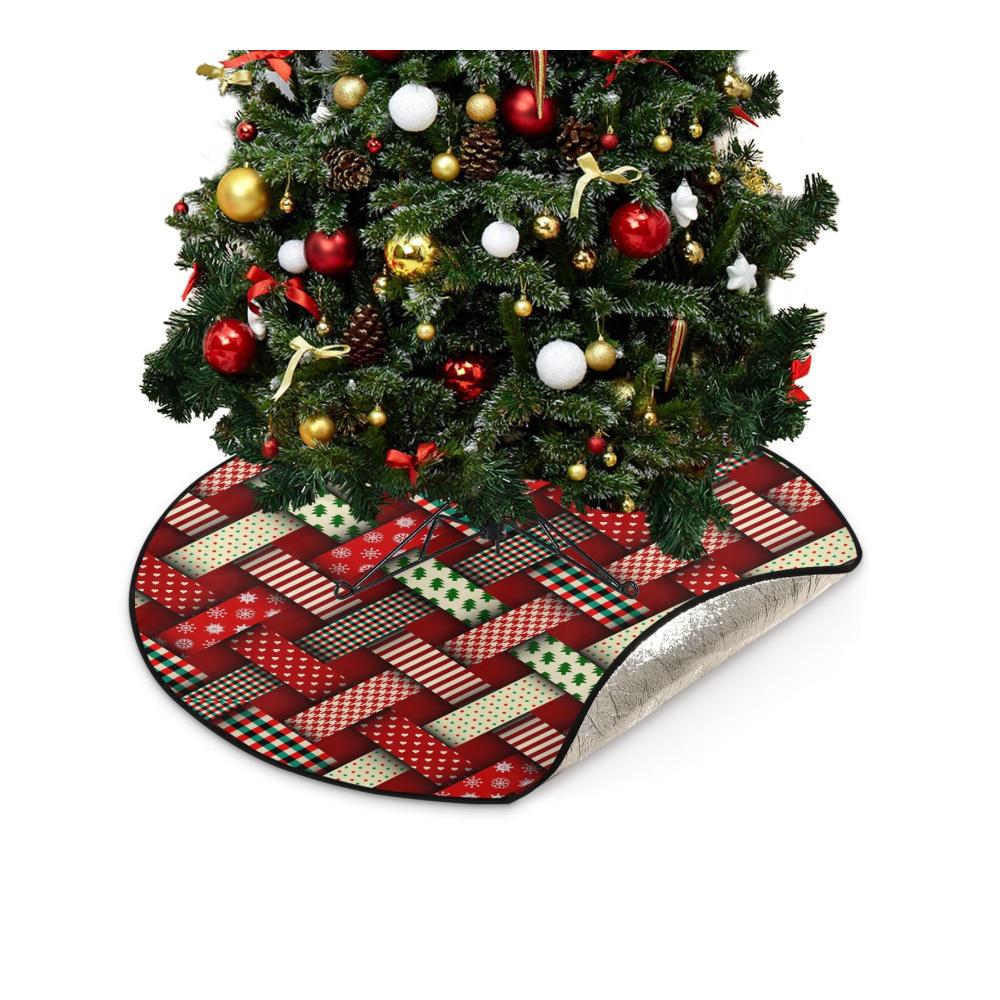 ALAZA Weihnachtsbaumständerhülle | Wasserdichter Weihnachtsbaum-Rock mit Patchwork-Design | Schützen Sie Ihren Baum vor Schmutz und Wasser | Ideale Dekoration für die Weihnachtszeit | Premium Baum-Basis-Abdeck