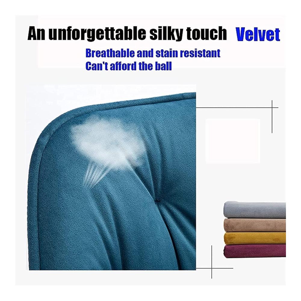 Entdecken Sie den Luxus Set mit 2 Esszimmerstühlen moderner Lounge-Beistellstuhl für Küche Wohnzimmer & Schlafzimmer. Samtbezug in elegantem Blau mit Metallbeinen und goldener Kante. Stilvolles Sitzvergnügen