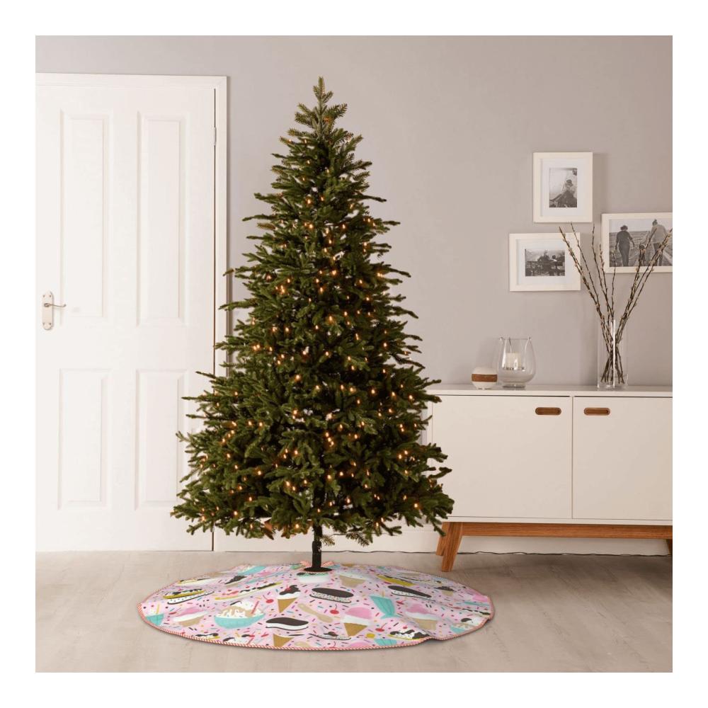 Entzückender Weihnachtsbaumständer Personalisierbare Polyester-Decke für festliche Dekorationen - Perfekt für Weihnachten Partys Urlaub und Neujahr im Innen- und Außenbereich! Maße 76x91x122 cm. Verleihen Sie Ihrem Fest eine süße Note wie Eiscreme