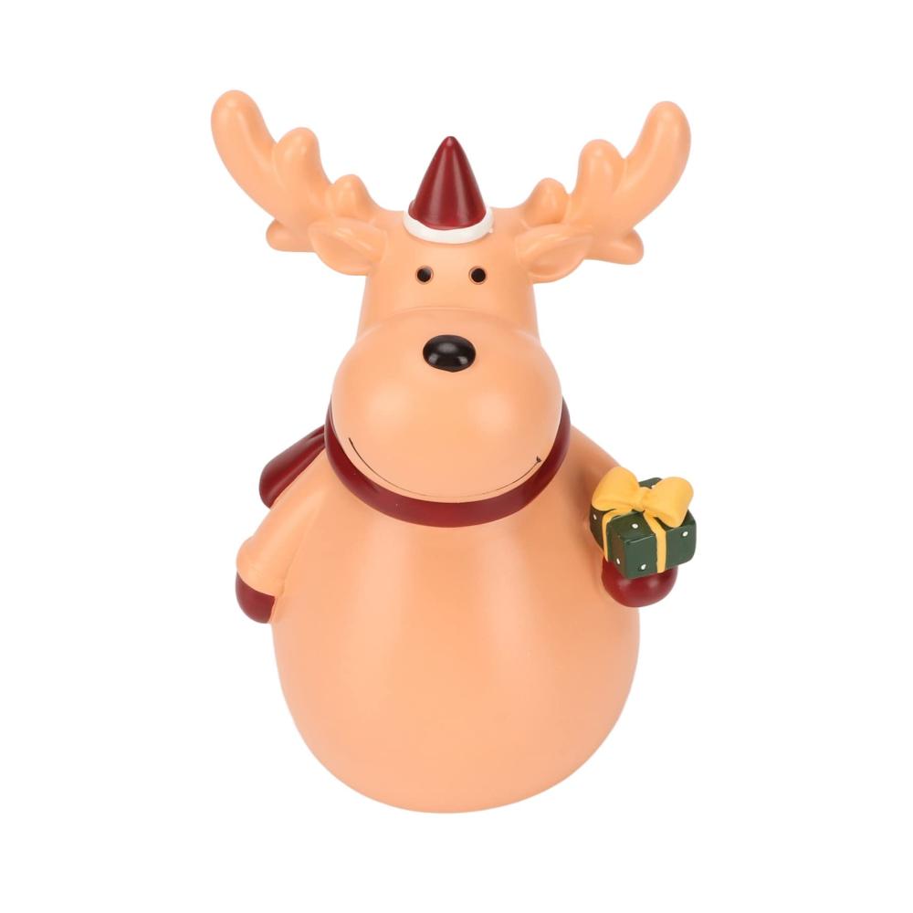 Weihnachten Süßigkeiten Dose Rote Blumen Stil Robuste Weißblech Fadeless Weit verbreitet Metall Weihnachten Box für Schlafzimmer Büro (Weihnachts Elch) - Küche Aufbewahrung & Organisation Zubehör mit festlichem Flair