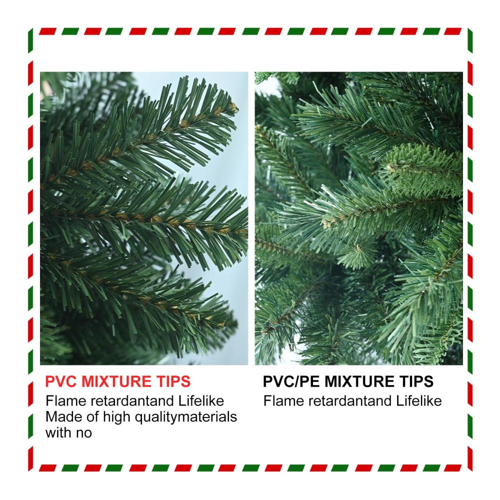 Erleben Sie festliche Magie 6FT Künstlicher Weihnachtsbaum mit 820 Zweigspitzen aus hochwertigem PVC. Perfekte Weihnachtsdekoration und Halloween-Highlight mit stabilem Metallständer für stressfreie Feierlichkeiten! Schaffen Sie zeitlose Erinnerungen