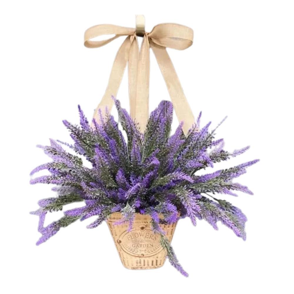 Entdecken Sie den Zauber von Lavendel Künstlicher Kranz für Haustür Wand oder Fenster - Dekorativer Haustürkranz perfekte Türdeko - Indoor & Outdoor Lavendelkranz - Stilvoller Wandkranz für Kamin und mehr