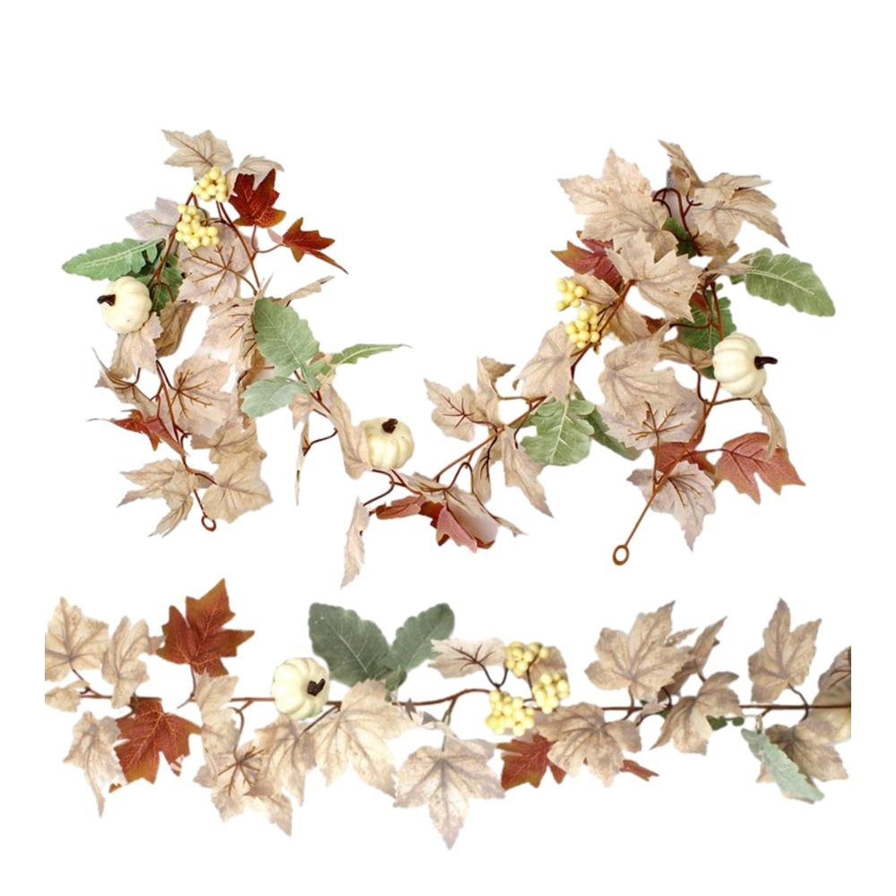 Herbstzauber 172 cm Künstliche Ahornblatt-Girlande - Perfekte Deko für Zuhause Hochzeit Halloween & mehr! Echte Herbststimmung mit Kürbisakzenten & festlichen Details. Hängende Rebe für stilvolle Feiern. Ideale Urlaubs- & Erntedankfest-Dekoration