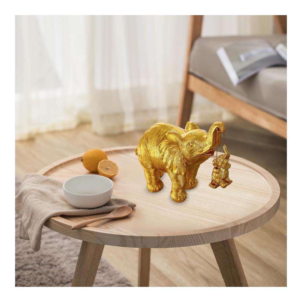Elefanten-Anhänger aus Kunstharz Glücksbringer mit stilvoller Gold/Silber-Verzierung für Zuhause Wohnzimmer & Dekoration - Niedliche Elefanten-Kunst