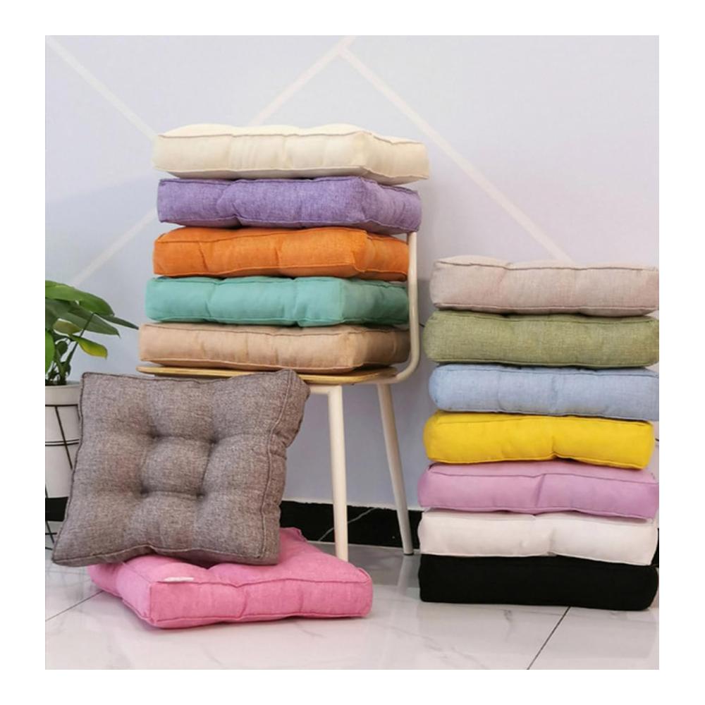 Dicke Baumwoll-Stuhlkissen 50x50 cm Braun | Weiche Sitzpolster für Zuhause und Büro | Quadratische Sitzkissen für Komfort und Stil im Innenbereich | Extra dickes Stuhlkissen