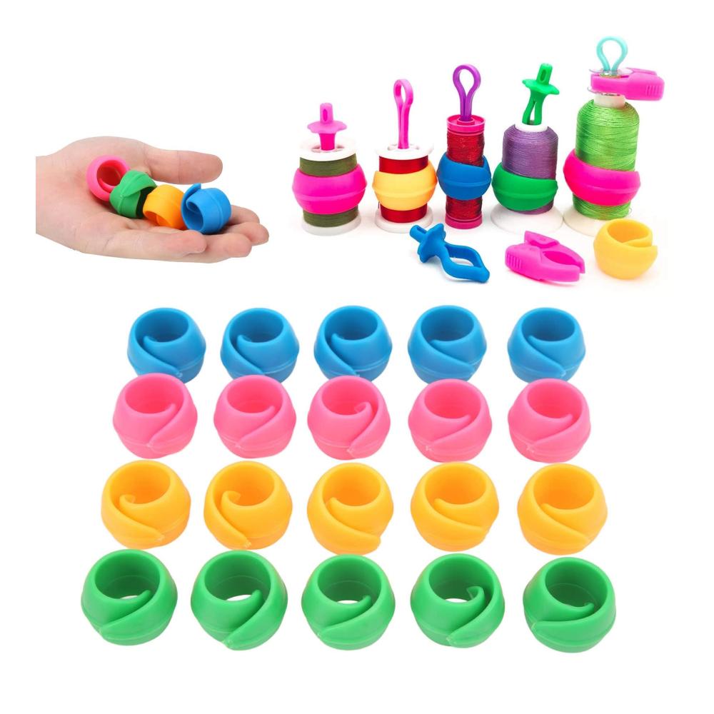 Premium Silikon-Spulenhalter Clips – 20 Stück Fadenhalter für Nähmaschinen Verhindert effektiv das Abwickeln Nähspulenschutz für präzises Nähen und Stickerei Must-Have Zubehör für Nähliebhaber