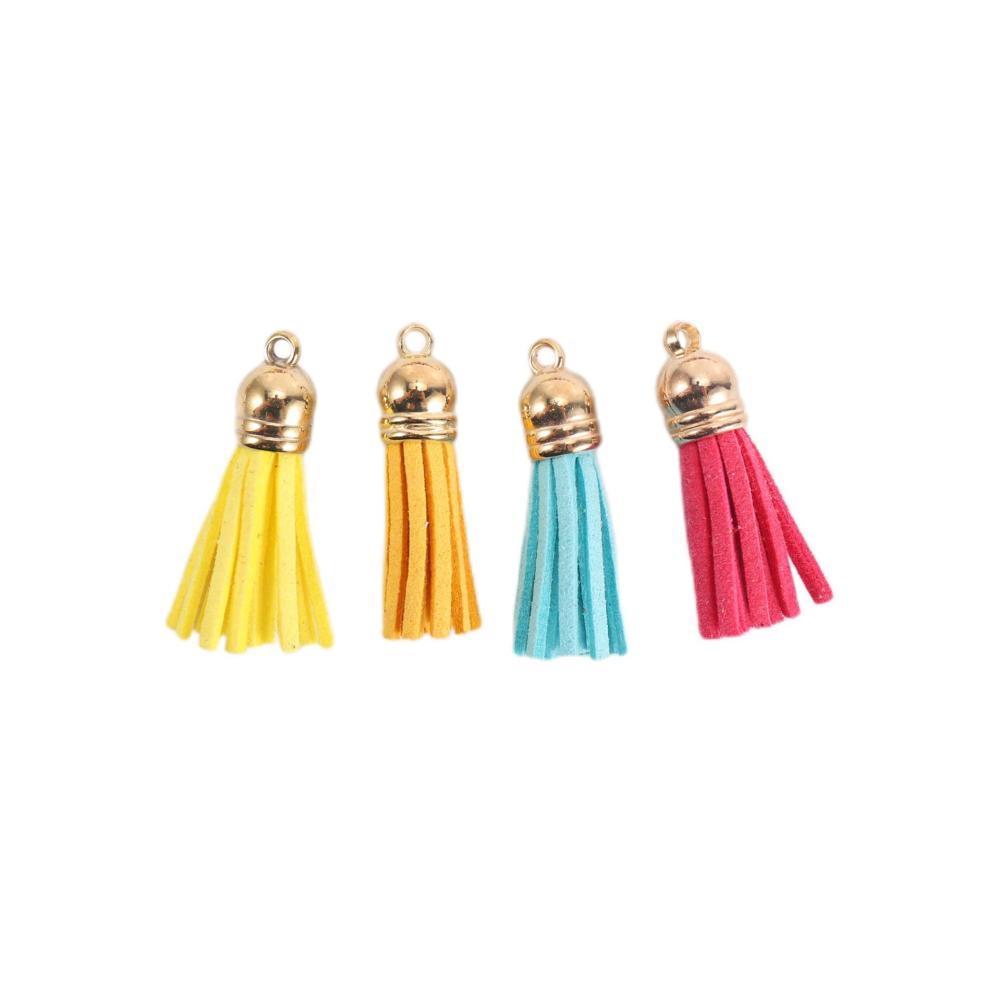 500 Stück Quasten Schlüsselbund Anhänger Set | Bunte LEDer Quasten für DIY Schlüsselbund in 50 Farben | Handgemachte Taschenanhänger für individuelle Gestaltung | Perfekt für Geschenke und Projekte
