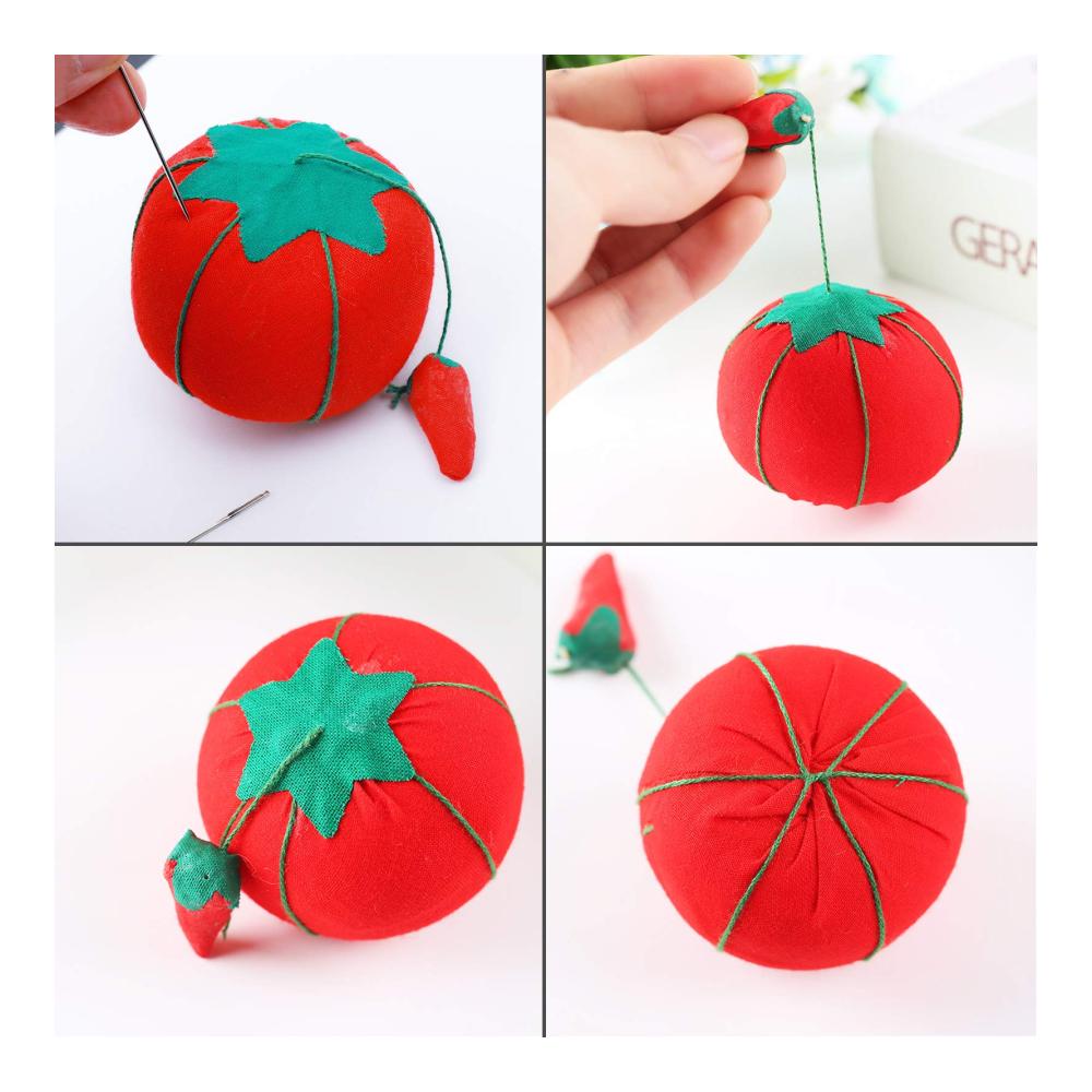 Entzückendes Igel-Nadelkissen Set - 2er Pack Tomatenform Pin-Halter für DIY Handarbeiten. Perfektes Nähzubehör & Bastelwerkzeug für kreative Näharbeiten