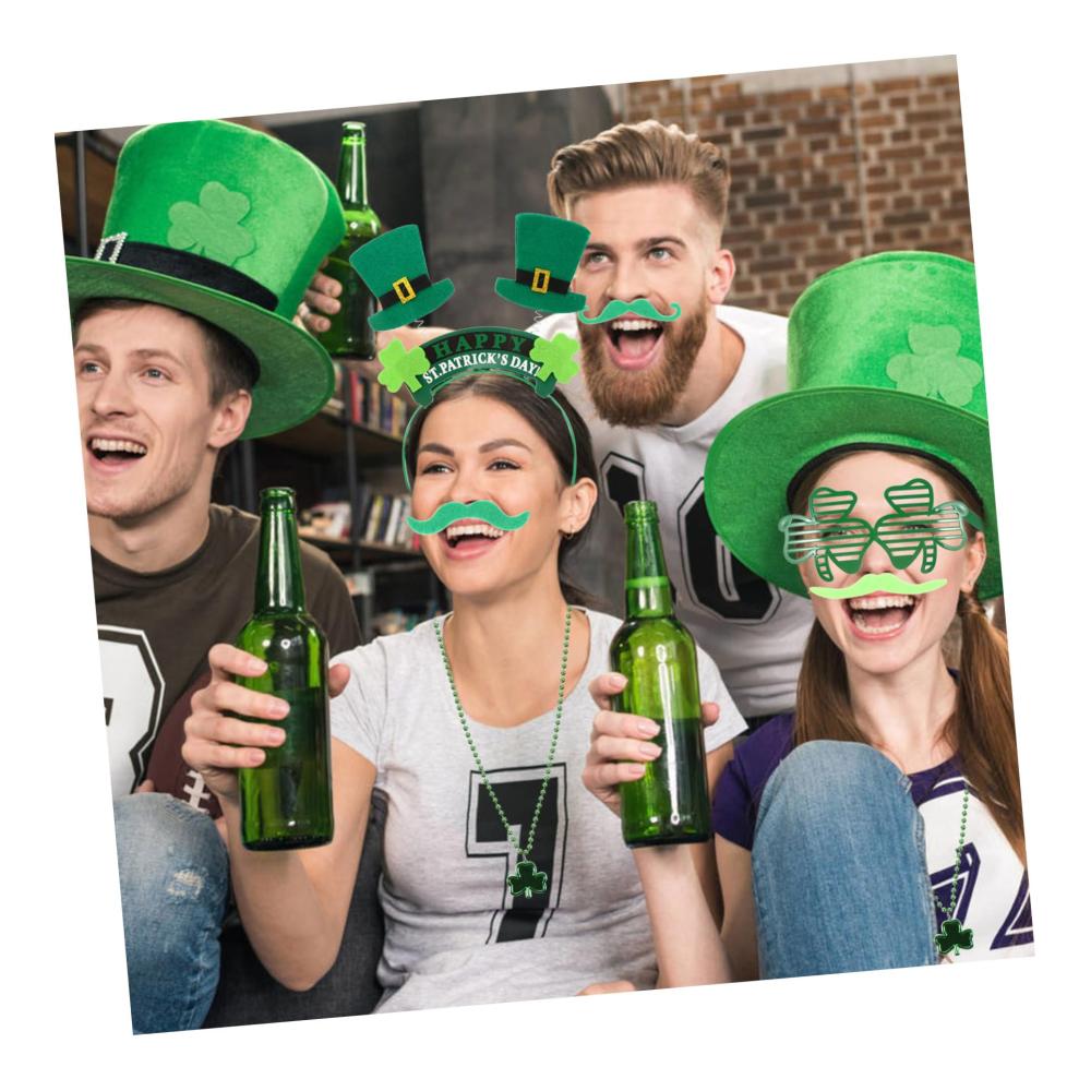 ABOOFAN 6 Stück Irisches Ornament St Patrick Day Stirnband St Patrick Day Stirnband St Patrick Day Partyzubehör Kreative Kostüm Requisiten Kette Mit Anhänger Hutzubehör für Partyfotoautomat Zubehör