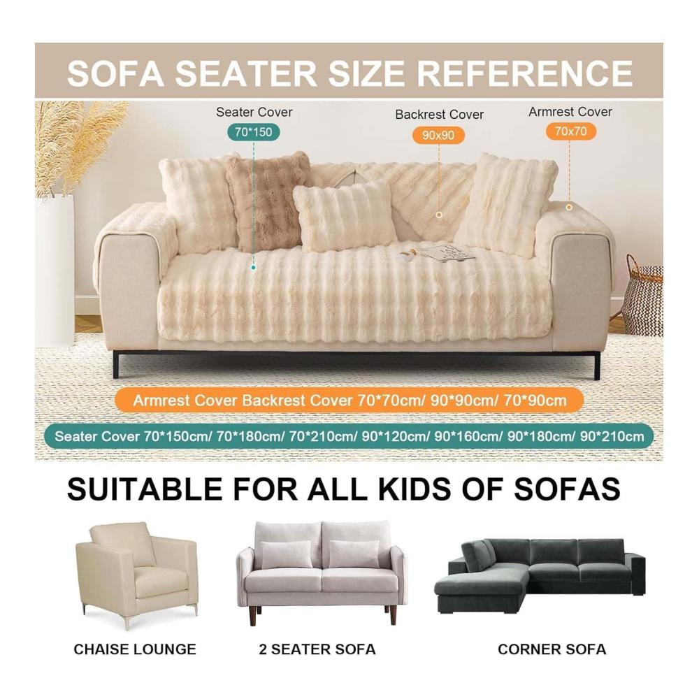 Entdecken Sie Luxus mit unseren Kaninchen Plüsch Sofaüberwürfen! Perfekter Schutz für 1/2/3/4-Sitzer L-Form Ecksofa U-Form. Rutschfest und ideal für Haustiere - Sofaschoner für Hund und Katze inklusive. Erleben Sie Komfort und Stil in Einem