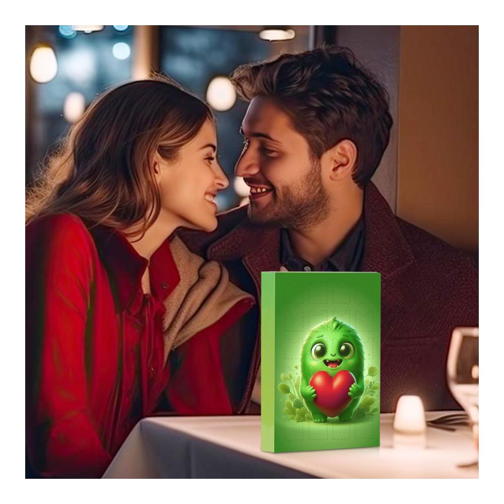 Dekorativer Adventskalender Valentinstagszauber mit Edelsteinen | Romantischer Countdown-Kalender mit bunten Kristallen für Partydekorationen im Schlaf