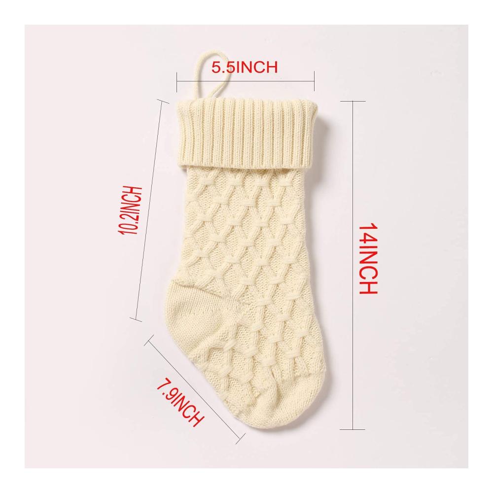 Klassische Nikolausstiefel im 3er-Pack Zopfstrick-Weihnachtsstrümpfe 356 cm groß perfekte Dekoration Geschenk-Set für fest