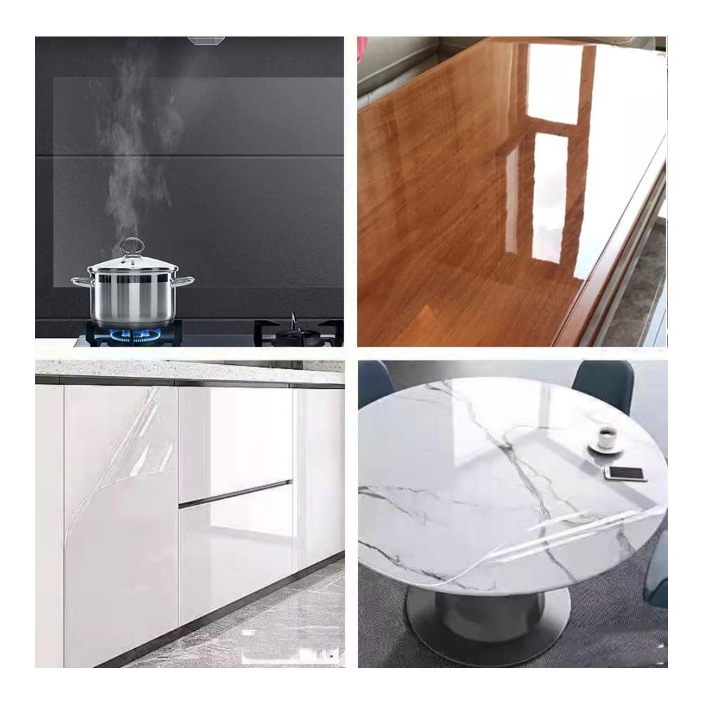 Premium Transparente Klebefolie 40x500cm - Selbstklebend Wasserdicht & Ölbeständig - Ideal für Möbelschutz Buchumschläge & Küchenwand - Praktischer Spritzschutz & Schutzfolie