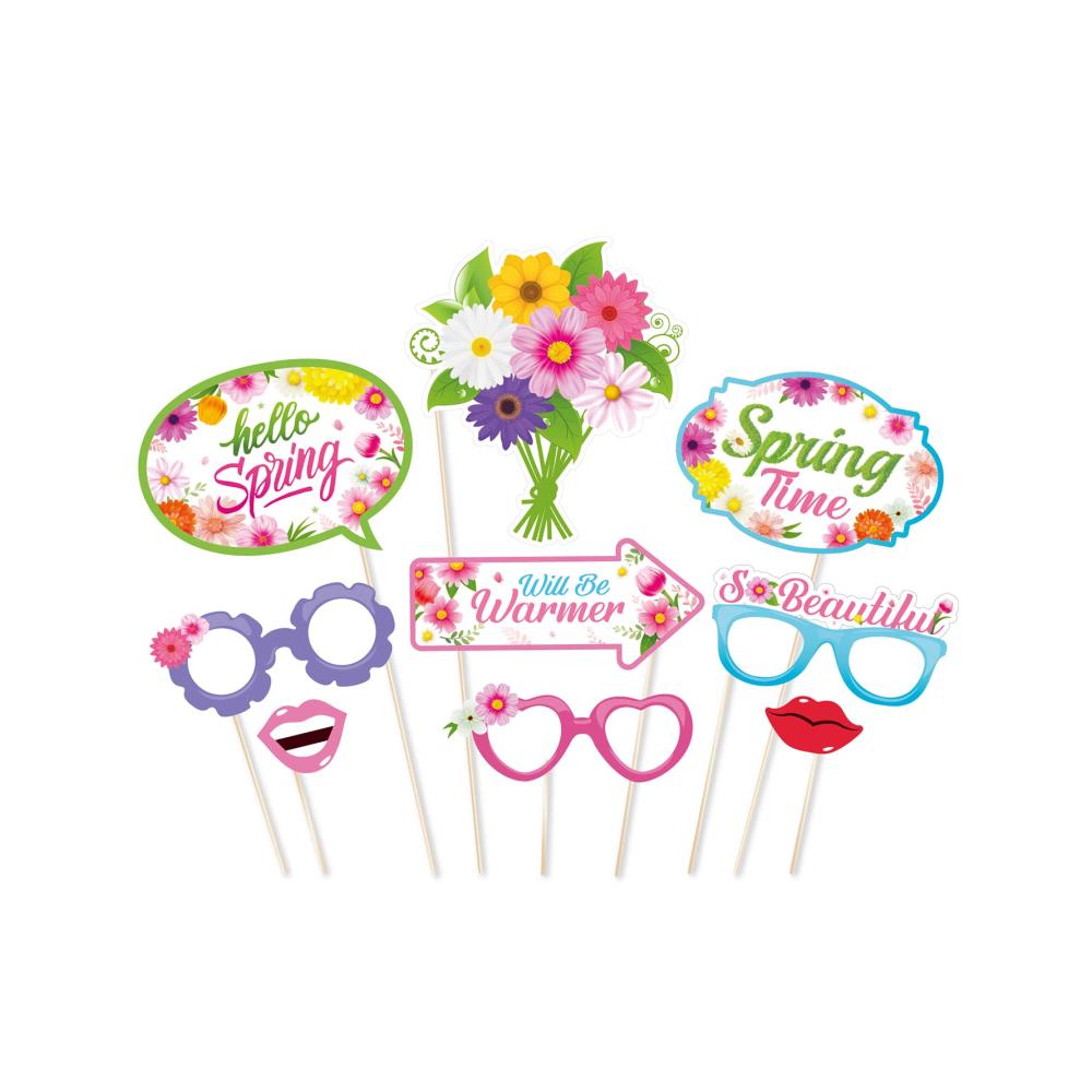 Partyfotoautomat Zubehör 25-teiliges Frühlings-Selfie-Set mit Schmetterlingen und Blumen – Ideal für Ostern Geburtstage und Baby Showers – DIY Fotobox Requisiten für unvergess