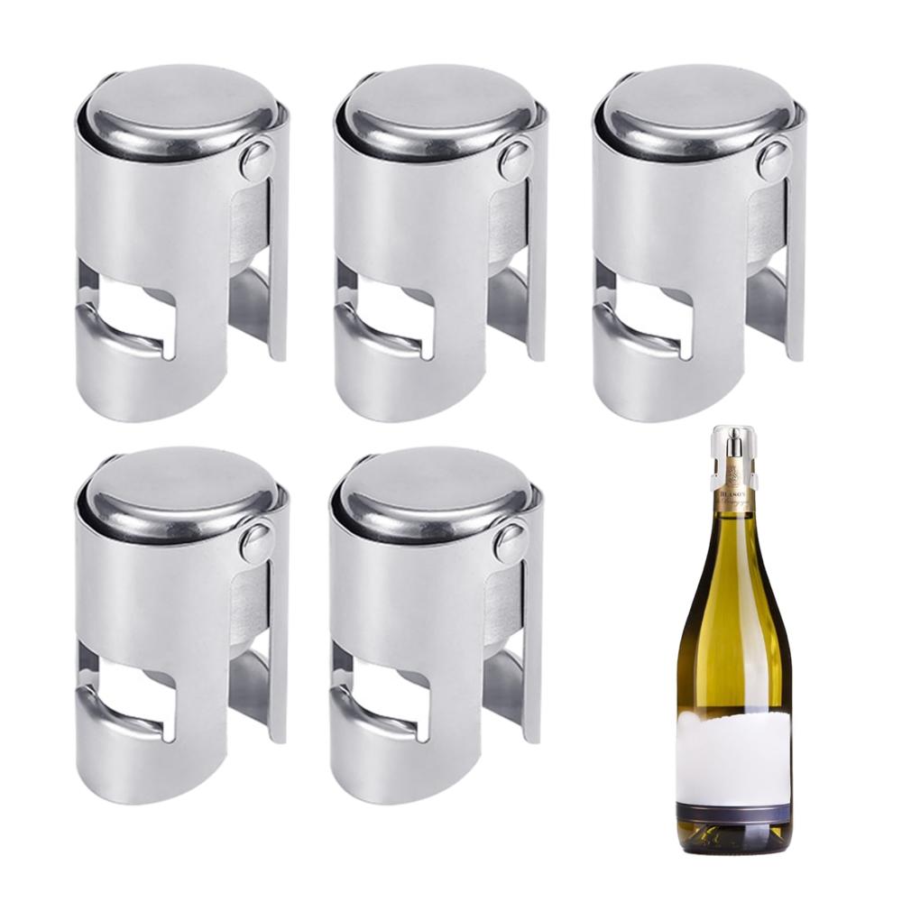 Entdecken Sie den Genuss Premium Weinverschlüsse & -ausgießer Set für Weinkenner | 5er Pack Edelstahl Sektverschlüsse perfekt für Rotwein Champagner & mehr | Praktischer Sektflaschenverschluss für Ihre exklusive Weinsammlung | Erleben Sie den Unterschied beim Ausgießen von Wein und Bier